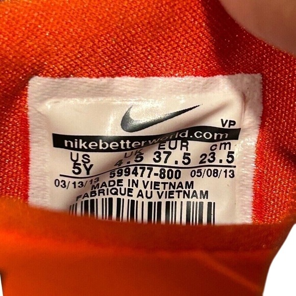 Nike KD VII 7 Basketball Shoes Low‎ Top Orange Silver Sneakers Boys Size 5Y - Picture 6 of 7